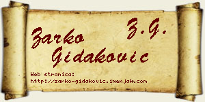 Žarko Gidaković vizit kartica